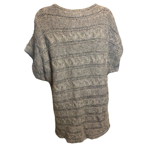 Express Brown Mohair Blend Short Sleeved Metallic Thread Tunic Sweater Dress Sz - Picture 2 of 9